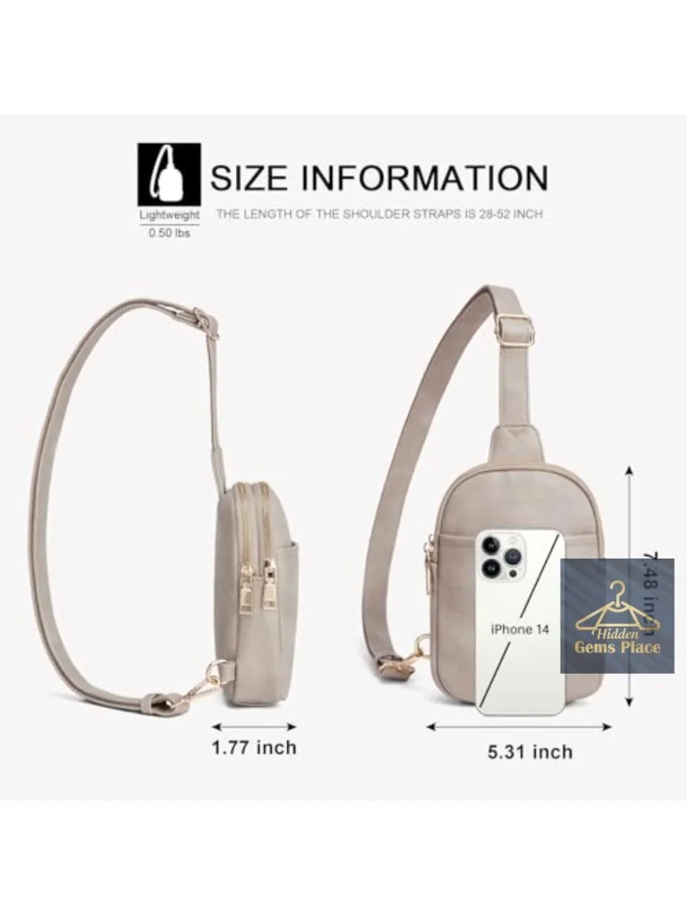 Faux Leather Crossbody Sling Bag with Multiple Pockets
